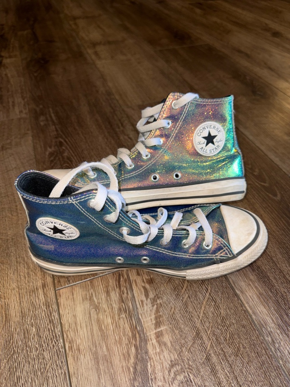 Girls Converse Chuck Taylor All Star Iridescent Glitter High-Top Shoes - Size 5